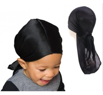 Kids Silky Durags Bandanas Turban Hat Outside Stitch Du-Rag Child Boys Silk DuRag Waves Headband Headwear Hair Accessories