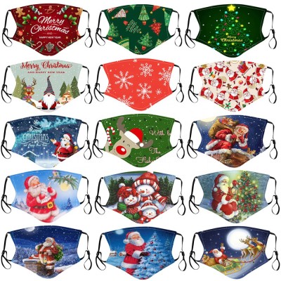 cross-border child christmas maskes cotton cloth washable cartoon pattern kids cloth maskes for christmas