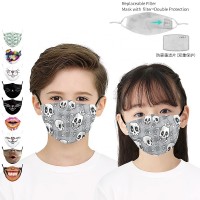 Dropshipping 3D digital printed kids halloween facemask cartoon stylish kids reusable facemask with custom logo child mask