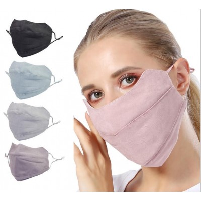 Factory Custom Logo larger size cotton cloth maskes reusable splice washable cotton solid color fashion cloth face maskes