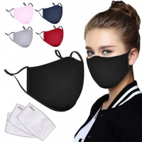 fashion Earloop activated carbon black face maskes 3D printed face over bandanas wholesale dust face maskes scarf