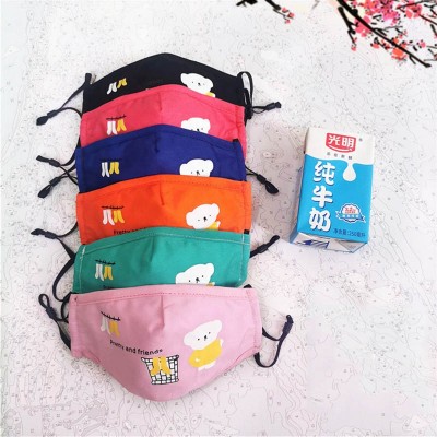 wholesale fashion 3 Layer cotton kids facemask reusable Reusable Children face maskes with filter Washable kids cartoon maskes