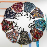 Re-Usable  Cotton Face Maskes Bandana Print Reversible FaceMask independent packing