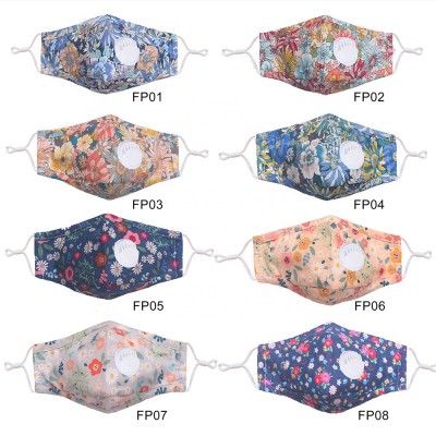 Fashion Cotton face maskes  dustproof Cotton print face maskes washable  folding 3d floral rose flower maskes