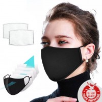 Fashion Out Door Adult Cotton washable face maskes fabric Face cover black maskes with filter replace Active Carbon