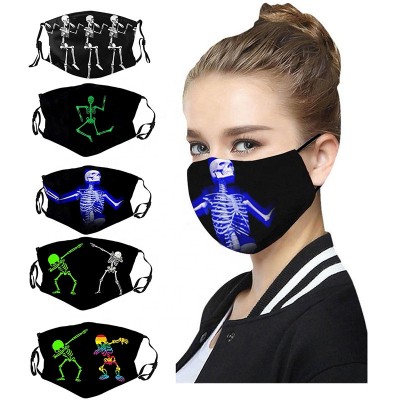 High Quality 3d Digital Printed s-kull Mouth Maskes Dust Maskes Nose Filter Windproof Face Muffle Bacteria Cotton Fabric Maskes