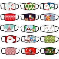 Factory Direct Custom Christmas Tree Snowman Elk Print Cotton Christmas Facemask Maskes