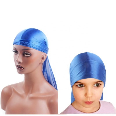 New parent-child children's simulation silk long tail pirate hat parent-child headscarf silky durag