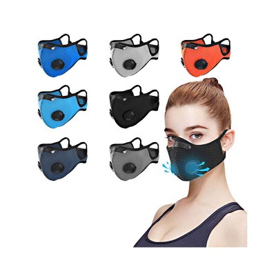 Dust maskes with Filter 2 Valves,Replaceable Activated Carbon Filters Maskes Sports Face Maskes for Running, Cycling, Motorbikes